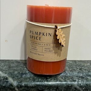 Pumpkin Spice Pillar Candle - Rich Orange